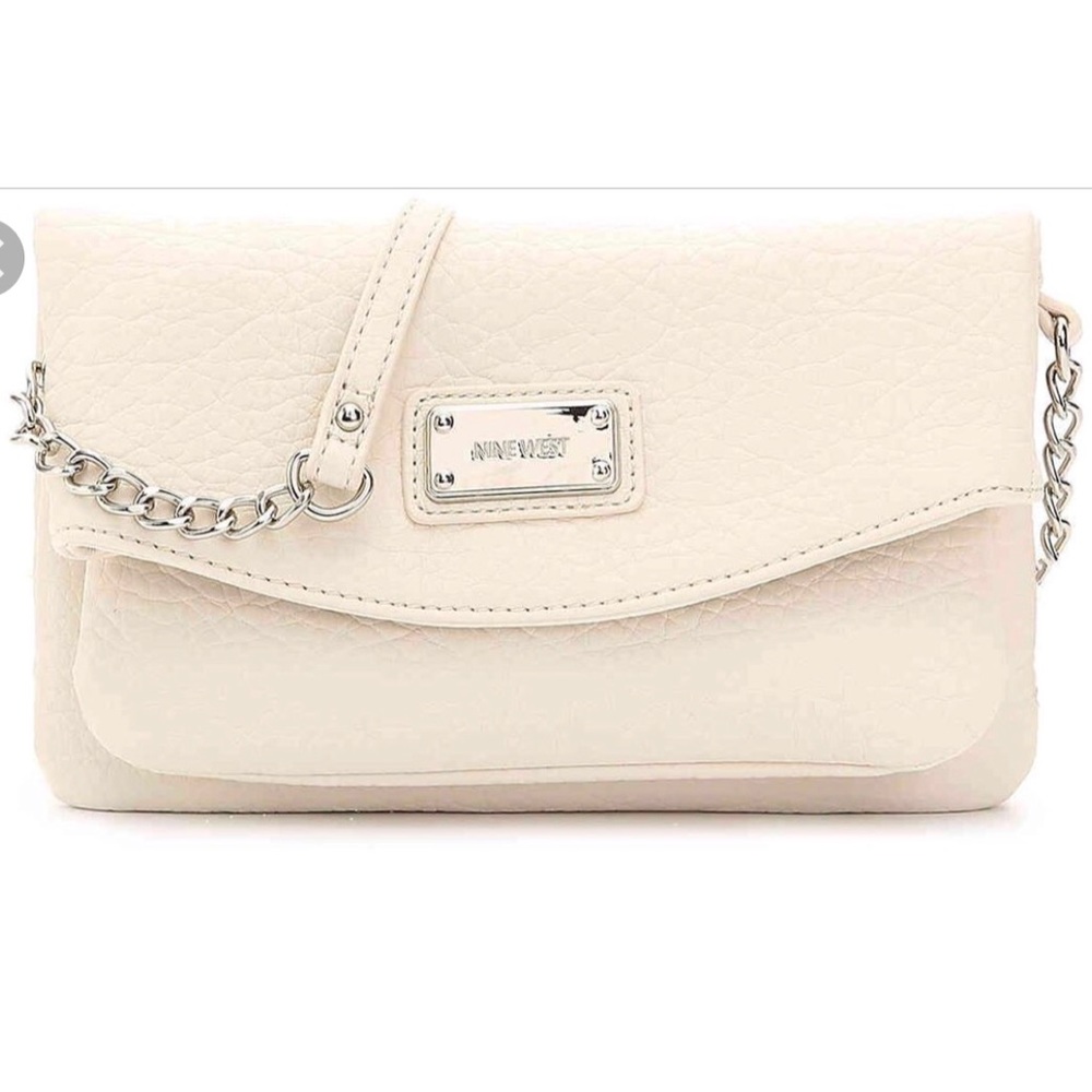 Nine West Tunnel Crossbody Purse- White